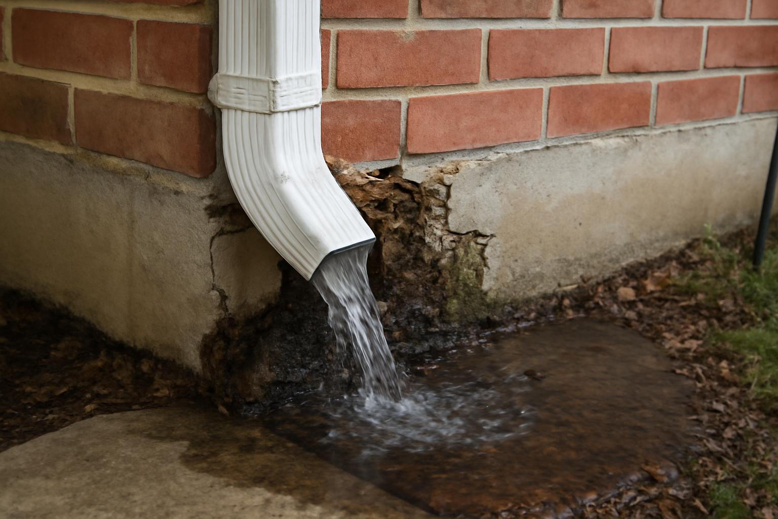 Downspout Failure Water Removal in Burlington, WA